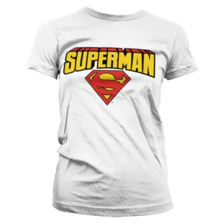 Dámske tričko Superman - Blockletter Logo (Biele)
