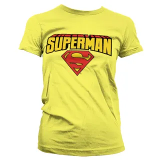 Dámske tričko Superman - Blockletter Logo (Žlté)